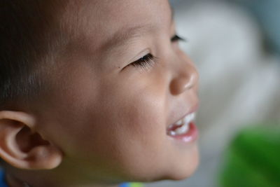 Close-up of cute smiling boy