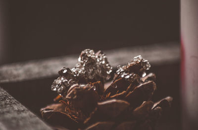 Close-up of ice cream on table