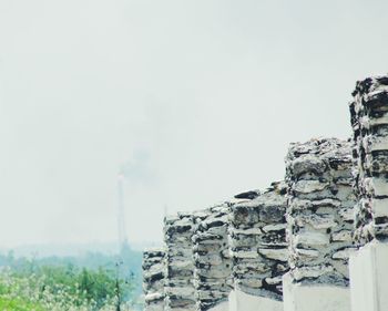 Panoramic view of buildings against clear sky