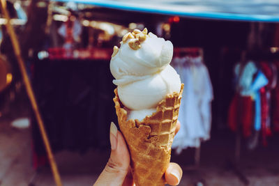 Close-up of ice cream cone