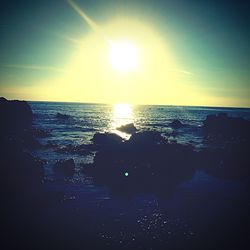 Scenic view of sea at sunset