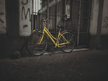 Bicycle in abandoned building