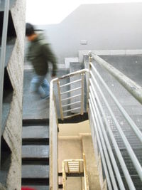 Staircase of building against sky