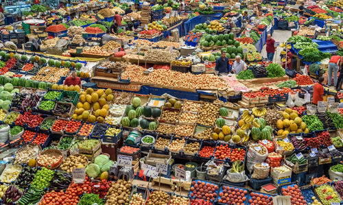 Various fruits for sale in market stall