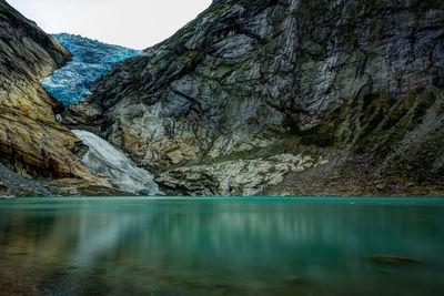 Scenic view of lake against mountains