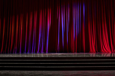 View of illuminated lighting equipment at night