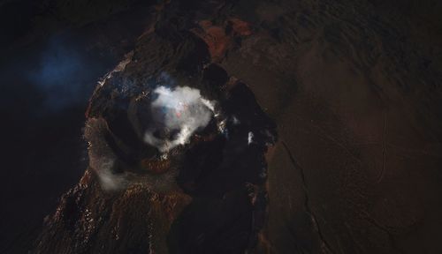 High angle view of volcano