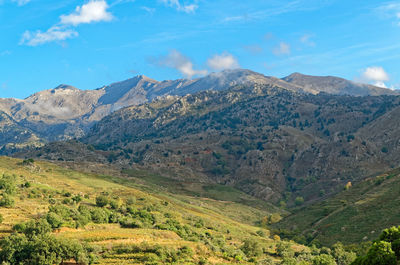 Scenic view of mountains against sky