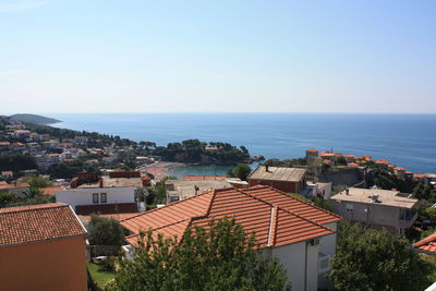 High angle shot of townscape