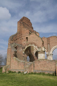 Exterior of old building against sky