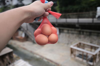 Midsection of person holding ice cream
