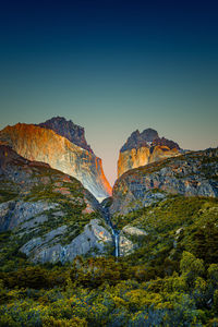 Scenic view of mountain against clear sky