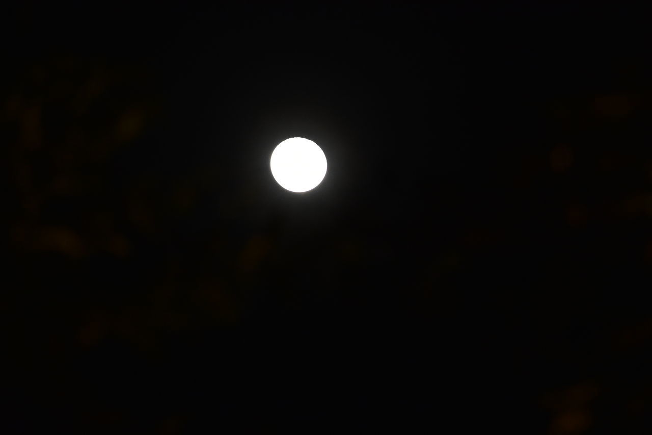 moon, night, sky, space, full moon, astronomy, beauty in nature, no people, copy space, tranquility, dark, scenics - nature, circle, tranquil scene, low angle view, geometric shape, nature, celestial event, darkness, astronomical object, shape, outdoors, natural phenomenon, light, moonlight, event, idyllic, eclipse