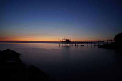 Scenic view of sea against sky at sunset