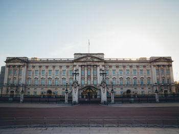 Facade of historical building against sky