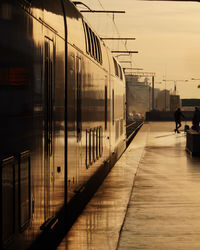 Train on railroad station