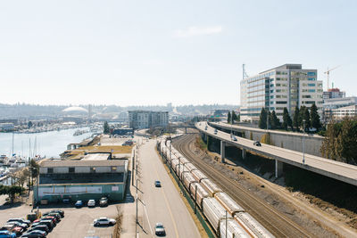 Tacoma, washington, usa. april 2021. seaport area