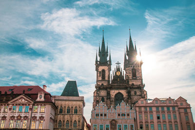 Low angle view of buildings against sky