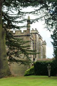 View of church in garden