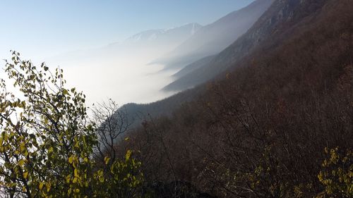 Scenic view of mountains against sky