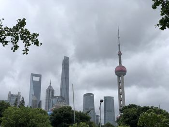 View of buildings against cloudy sky