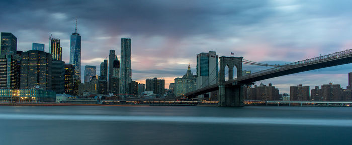 View of skyscrapers at night