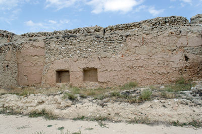 Low angle view of built structure against sky
