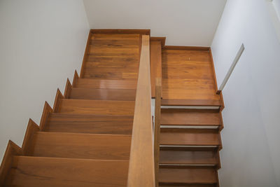 High angle view of staircase at home