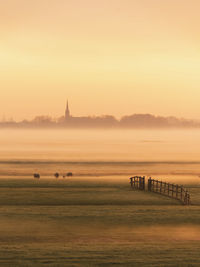 Dutch coutryside during sunrise.