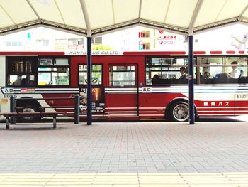 Train at railroad station platform