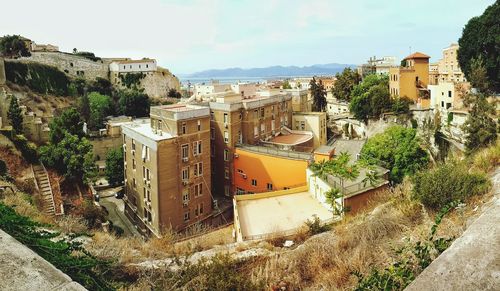 High angle view of residential district