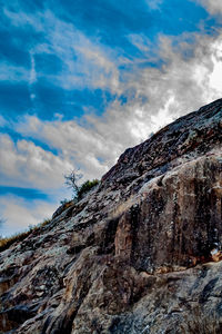 Low angle view of mountain against sky