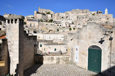 Panoramic view of matera, a city declared world heritage site unesco.