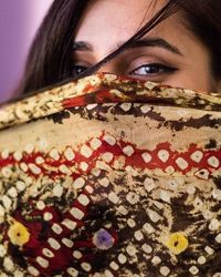 Close-up portrait of a young woman