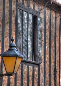 Close-up of window and historic wall