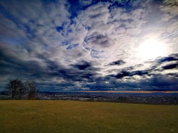 Scenic view of field against sky