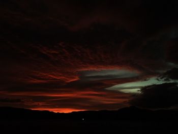 Scenic view of dramatic sky at sunset