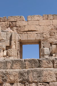 Wall in amphitheater of ancient city capitolas 