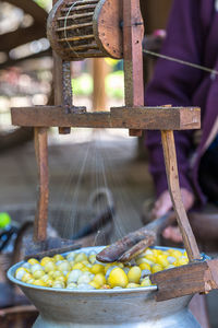 Close-up of food in factory