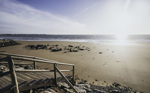 Scenic view of beach against sky