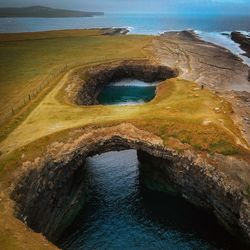 High angle view of beach