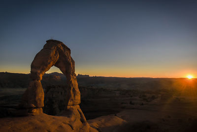 Sunset on delicate arch. 