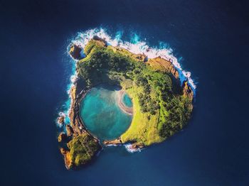 High angle view of sea water