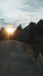 Silhouette of buildings at sunset