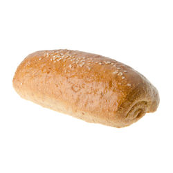 Close-up of bread against white background