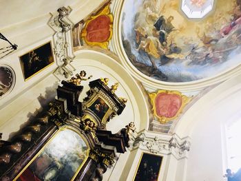 Low angle view of ornate ceiling in building