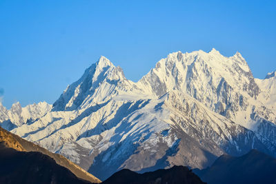 Rakaposhi is a high and beautiful mountain in the karakoram mountains of pakistan.