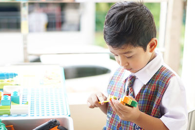 Boy looking at camera