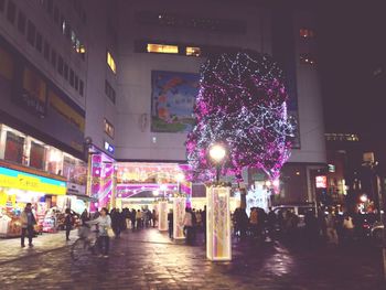 Illuminated city at night