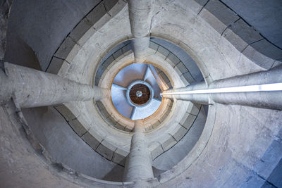 Low angle view of spiral staircase